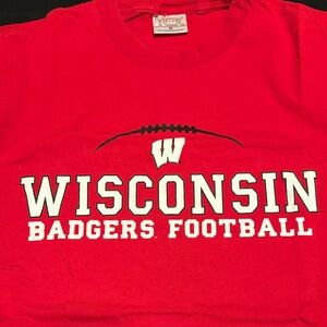 Red Wisconsin Badgers Football Tee